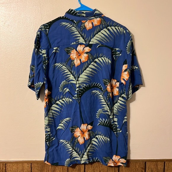 Calypso Joe Blue Floral Print Button Up Short Sleeve Men's Size Large - Picture 5 of 5